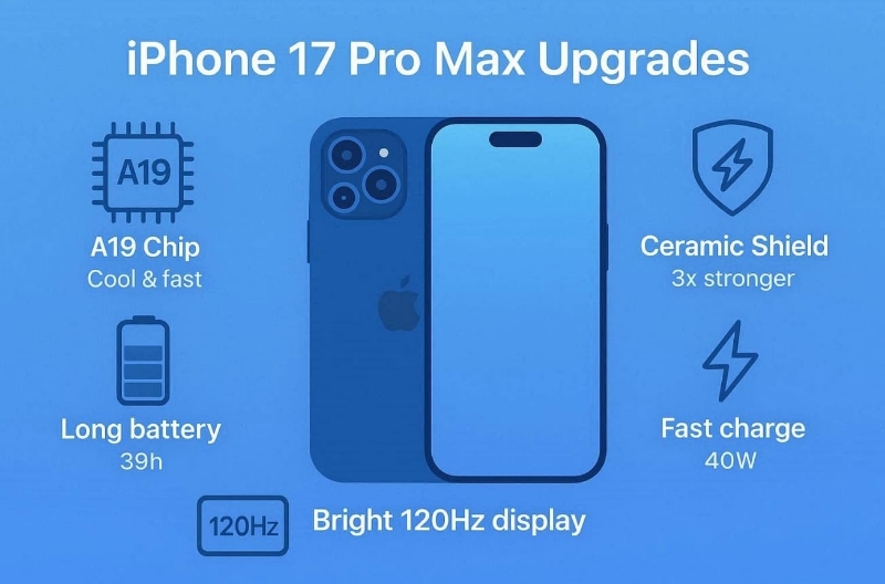 upgrades in iphone 17 pro max