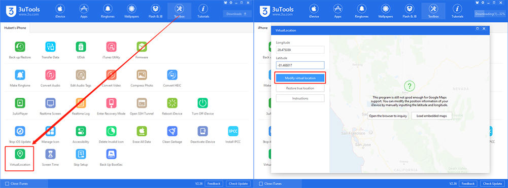 3utools virtual location
