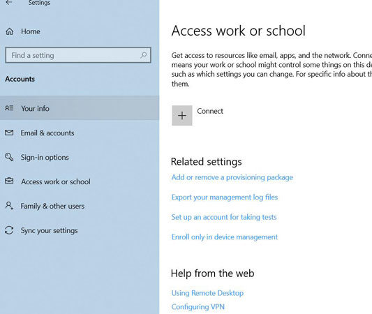 remove computer from domain in settings