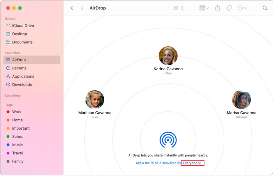 Allow AirDrop to everyone from Mac