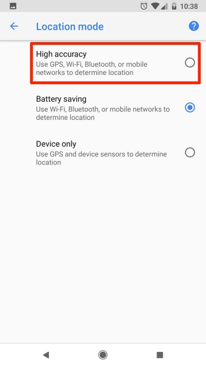 Change the Device’s Location to High Accuracy