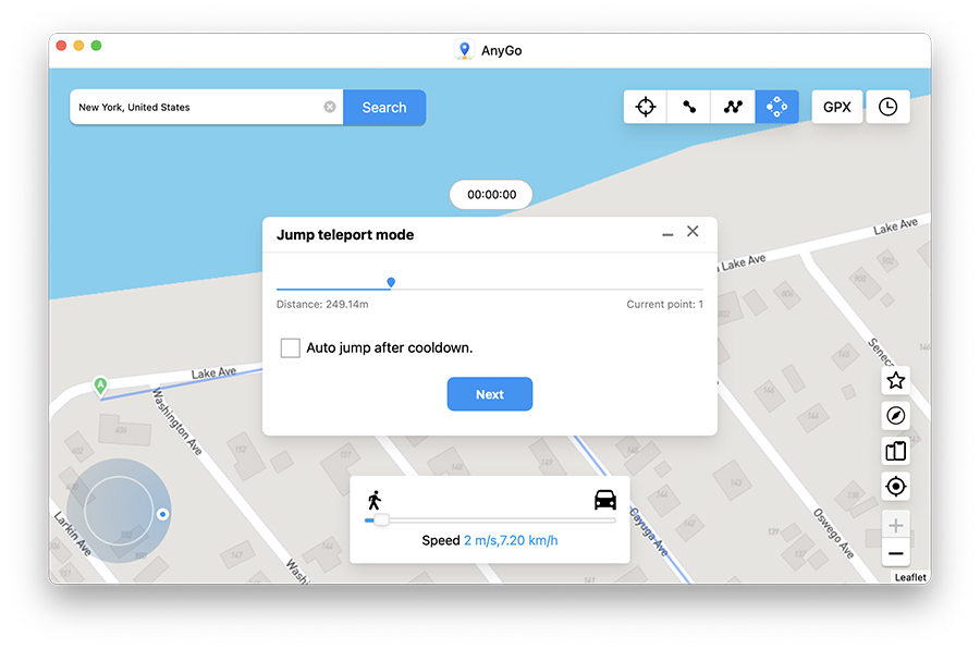 AnyGo jump to next point