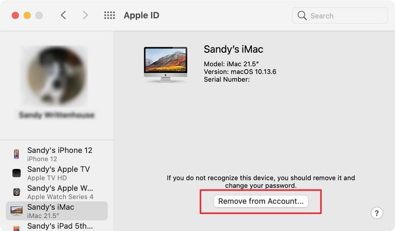 Remove Device from Apple ID using Mac 