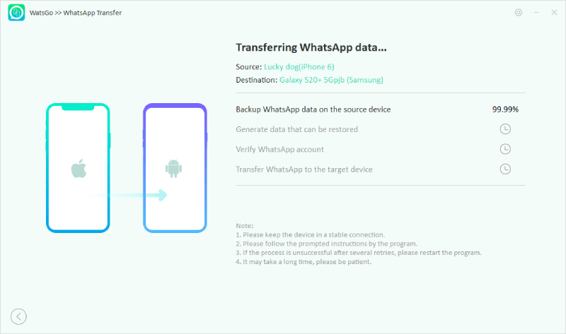 watsgo guide - prepare to backup whatsapp iphone
