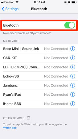 Bluetooth not working bluetooth turned on
