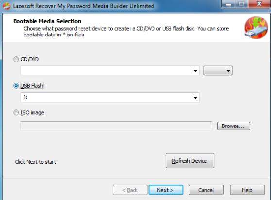 lazesoft select bootable media