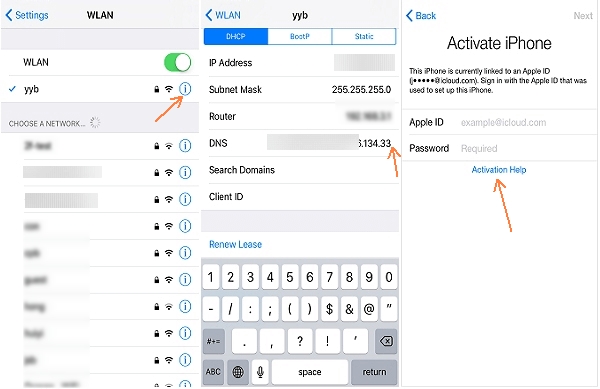 unlock icloud activation lock using dns