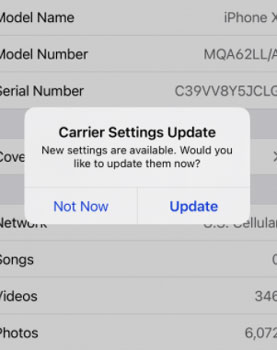 carrier settings update
