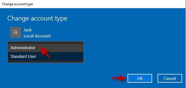 create local admin account on windows 10