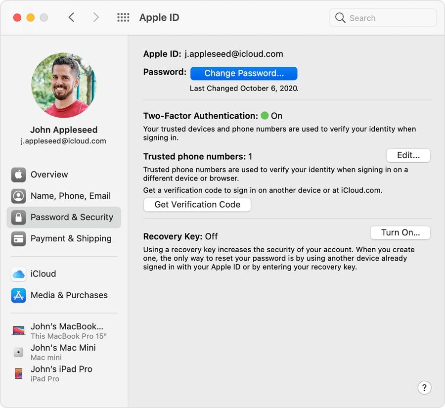 Change Apple ID Password on Mac