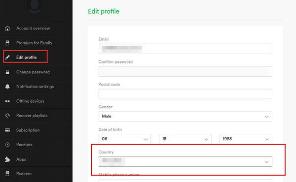 Change Spotify Location Premium Users
