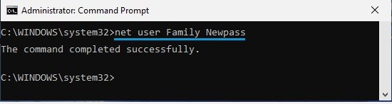 change windows 10 login password