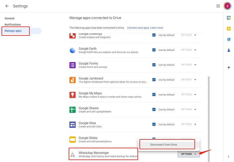 check whatsap backup from google drive