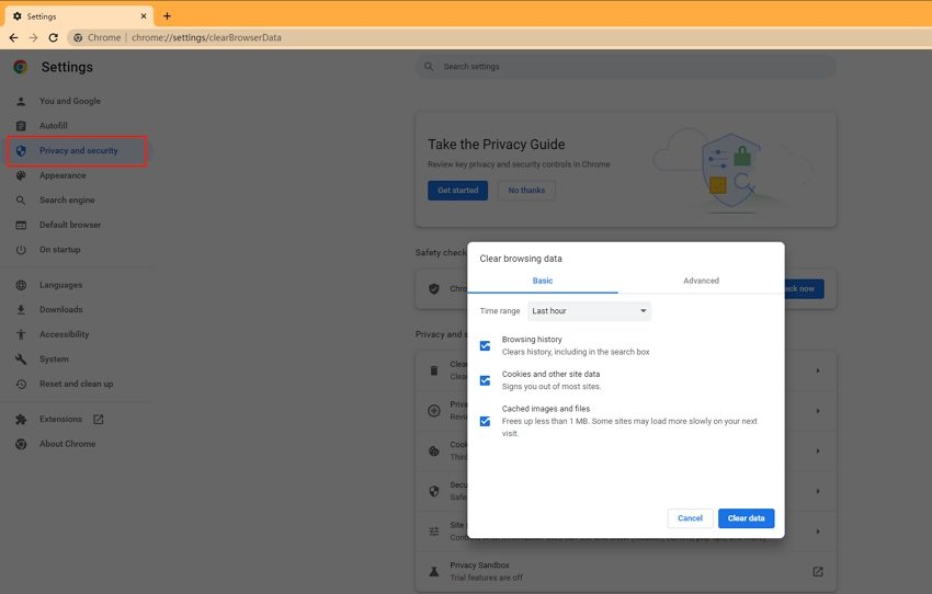 watsgo guide - try to clear chrome cache