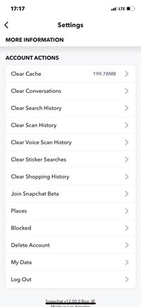 Clear Snapchat Cache