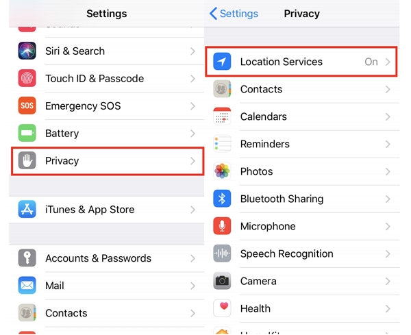 turn off location services on iPhone
