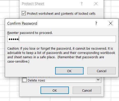 confirm password