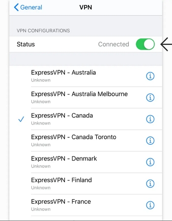 Pokemon Go Hacks for iPhone turn on the VPN