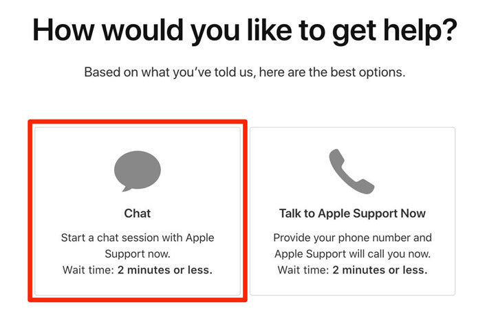 contact apple support