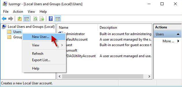 create a local user or administrator account in windows 10