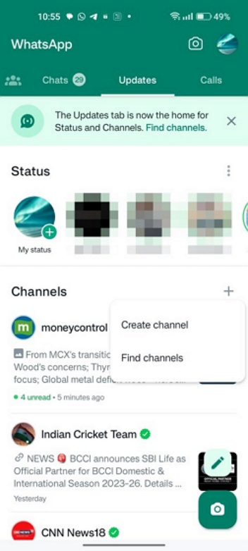 how to create whatsapp channel