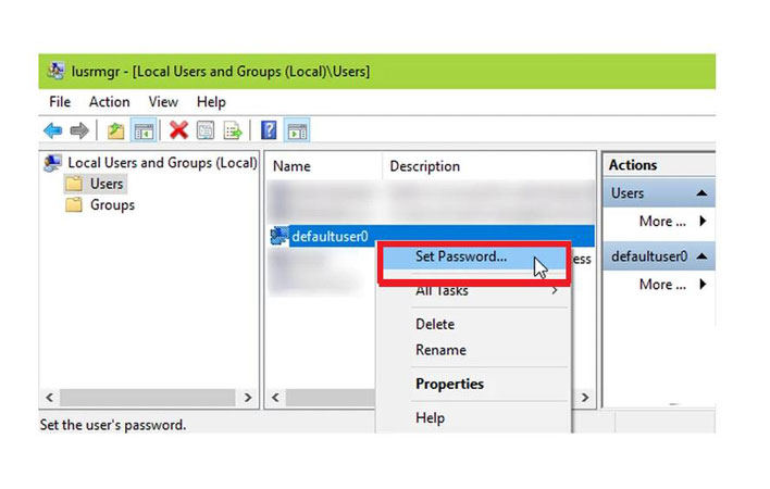 default0 account set password