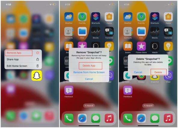 delete and reinstall app to fix iphone app not opening