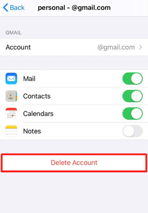 Delete your email account and re-add it to fix iPhone cannot get mail