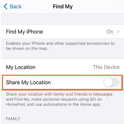 allow share my location