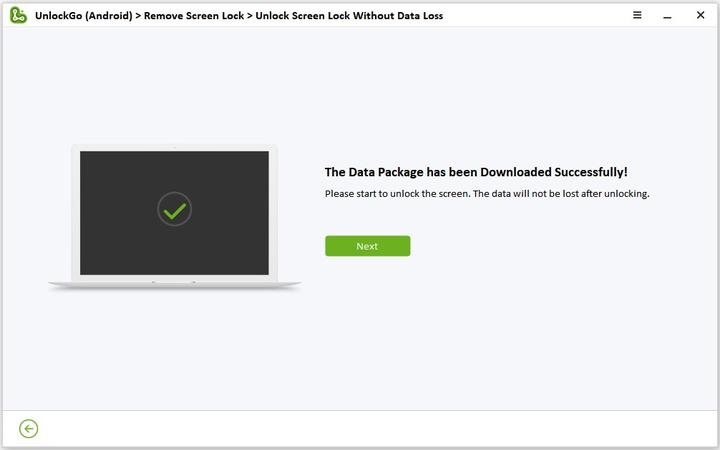 download data package to unlock pattern passcode without losing data in factory reset