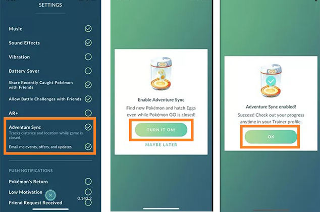 Pokemon Go adventure sync