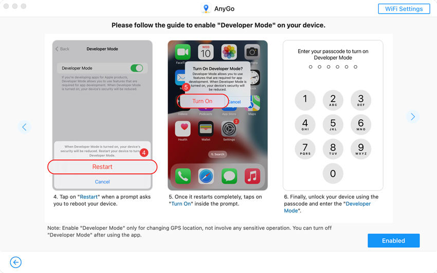 Enable Developer Mode successfully