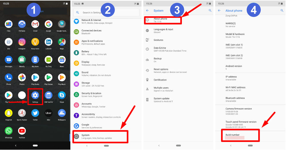 Enable Developer Options