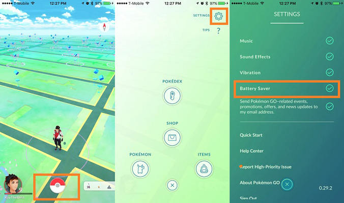 Enable pokemon go battery saver