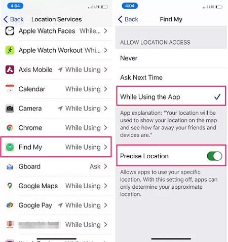 Enalbe Precise Location to Locate AirTags on iOS