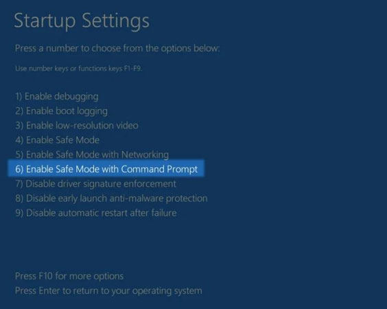 enable safe mode with command prompt