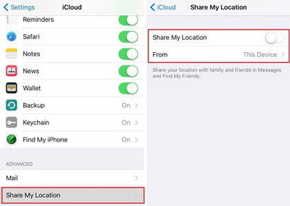 Ensure that Share My Location is Turned on to Fix Find My iPhone Not Sharing Location