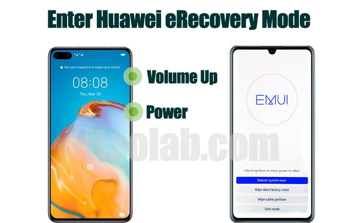 Start Huawei FRP bypassing from Huawei eRecovery Mode