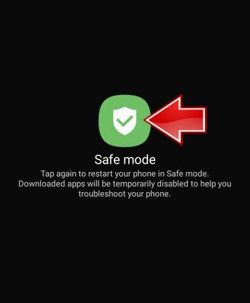 tap on safe mode to enter