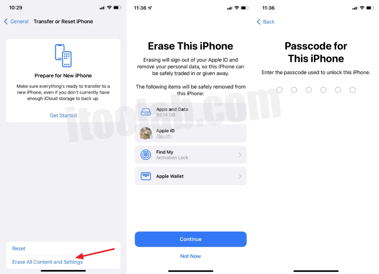 erase all content iphone