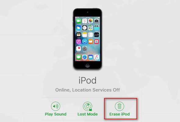 Using the iCloud website from Apple to Fix iPod Is Disabled Connect to iTunes