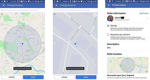 how to change location on the Facebook marketplace