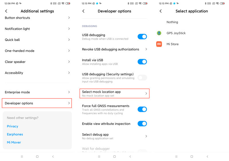Select fake location  app