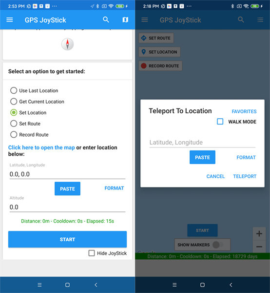Spoof the geolocation
