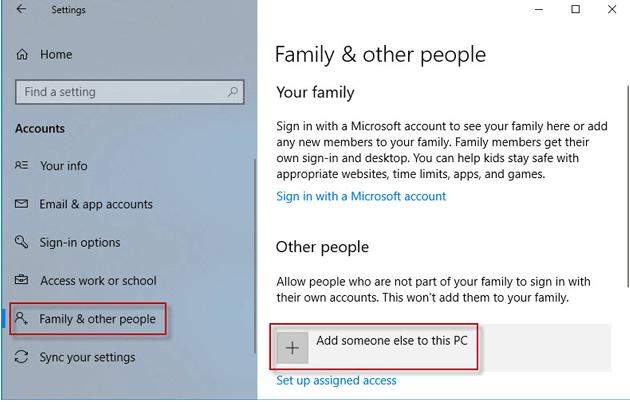 how to create a local user on windows