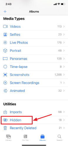 find hidden photos iphone