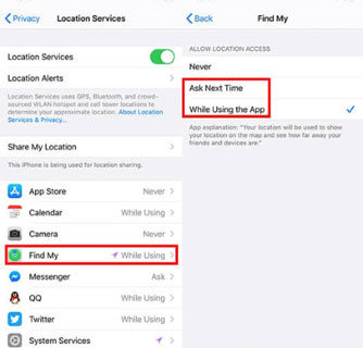 Allow Permission to Find My iPhone to Fix Find My iPhone Not Sharing Location
