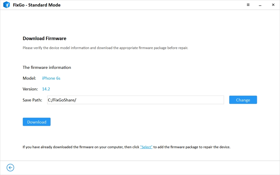 Download firmware package