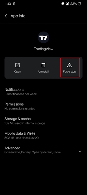android battery drainning fast - force stop app