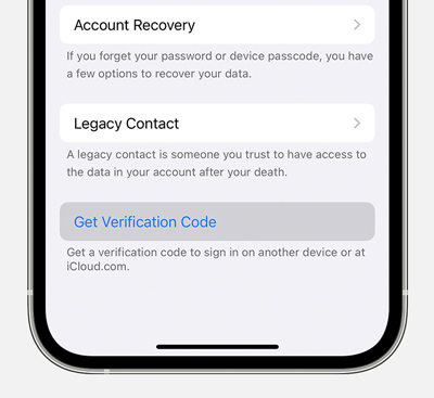 get verification code on iphone